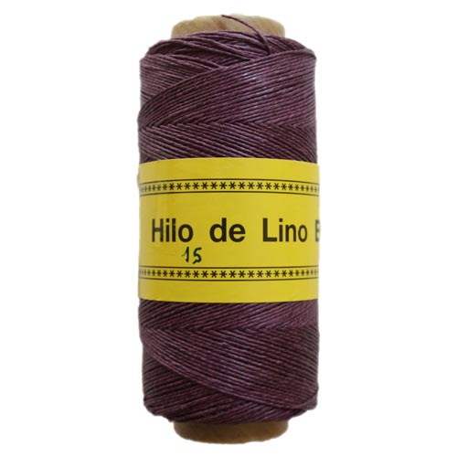 Bobina de hilo de lino ciruela