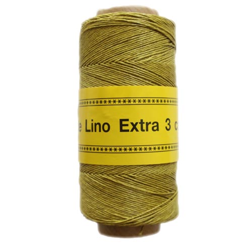 Bobina de hilo de lino pistacho